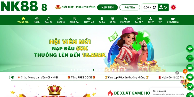 Đăng nhập web cược chính thống để rút tiền NK88 an toàn